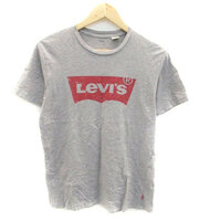 リーバイス Levi's Tシャツ カットソー ラウンドネック 半袖 プリント 160-165 グレー 赤 レッド /HO47 男の子 キッズ