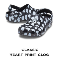 31cm クロックス クラシック ハート プリント クロッグ ブラック ホワイト Classic Heart Print Clog M13 新品
