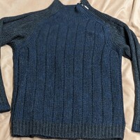 COMME CA DU MODE　コムサ・デ・モード　セーター　ネックジップ　濃紺/グレー　デザイナーズ　珍しい ニットセーター