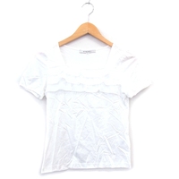 ナチュラルビューティー NATURAL BEAUTY カットソー Tシャツ 半袖 スクエアネック フリル シンプル 36 ホワイト 白 /KT15 レディース