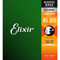 Elixir アコースティックベース弦 14502 NANOWEB LONG SCALE LIGHT 45-100 80/20 BRONZE