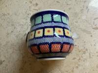 売り切り　値下げ　即決　新品未使用　ポーランド陶器　マグカップ　中　口径φ7.5cm 新品　幾何学模様