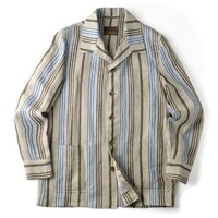 ◆【Stile Latino(スティレラティーノ)/春夏/製品洗いリネンコットンストライプ柄オープンカラーシャツジャケット(DAKAR)】[stl2250291]