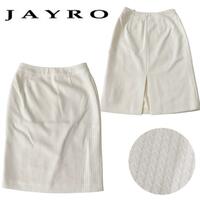 1858未使用 JAYRO ジャイロ 膝丈 スカート ホワイト M ワッフル地風