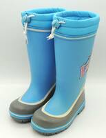 雨の日対策 歩きやすい ジュニア 女の子 レインブーツ 長靴 軽量 防雪 反射テープ 弘進ゴム リスターライト 1413 サックス 19.0cm