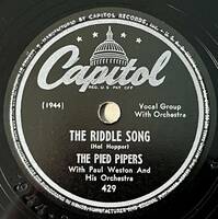 THE PIED PIPERS CAPITOL Just Plain Love/ The Riddle Song