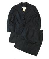 Christian Dior クリスチャンディオール フランス製 総柄 セットアップ テーラードジャケット スカート ブラック ヴィンテージ (ma)