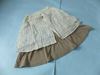 【タグ付き未使用品】◎☆mini associes レイヤードスカート リネン 重ね履き風スカートスカート キッズ 120サイズ 綿100％