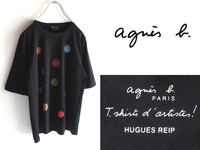 agnes b. × HUGUES REIP アニエスベー 2018SS T.shirts d' artists! フーグレップ 球体アートプリント Tシャツ カットソー 3 ブラック 黒