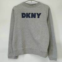 【中古】DKNY CLASSIC ロゴスウェット トレーナー ダナ キャラン ニューヨーク M グレー レディース トップス