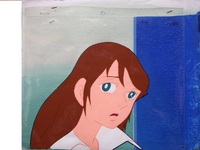 なつかしのロボットアニメ　富野由悠季監督作品「勇者ライディーン」◇ヒロイン・マリの手描き背景つきセル画です　