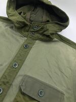 【日本製】長袖SILAS サイラスCOTTON フード付き シャツ ジャケット size2 /オリーブグリーン