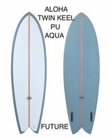 スーパーセール!新品！大特価！ALOHA SURFBOARDS KEEL TWIN PU BLUE 5’10” 34.26L FUTURE 