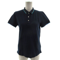 エディフィス EDIFICE ポロシャツ 半袖 日本製 コットン ネイビー 紺 38 レディース
