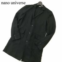 nano universe ナノユニバース 通年～秋冬 ウール混★ チェスター コート ショップコート Sz.M　メンズ 黒　A3T08992_7#O