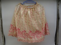 AN248★シャーリーテンプル/Shirley Temple 160 スカート チェリー刺繍 リボン ピンク×ドット柄 中古品