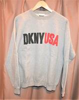 DKNY JEANS USA (ダナキャラン ニューヨーク) 90s USA製 スエット トレーナー ONE SIZE FITS ALL【MADE IN USA】