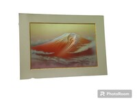黎明赤富士　赤富士　 赤富士 ハコ/化粧箱 材質/アルミ板彫金製・額縁なし　ネームプレート 日本製(0830d11)