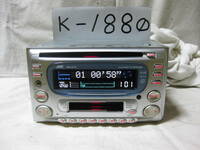 K-1880　JVC　ビクター　KW-XZ75　フロント AUX　2Dサイズ　CD&カセットデッキ　故障品