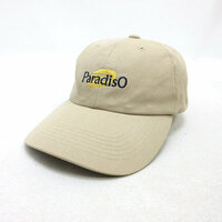 k■パラディーゾ/Paradiso ロゴ刺繍 ゴルフキャップ CAP 帽子/ベージュ/MENS■42【中古】