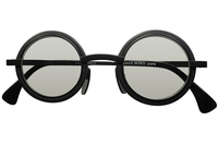 本人期ミクリでまん丸でこのデザインにALL BLACKの神業1980-90s 初期フランス製 デッド ALAIN MIKLI アランミクリ INNER-RIM ROUND 丸眼鏡