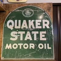 1947 両面 クエーカーステート ビンテージ 看板 QUAKER STATE