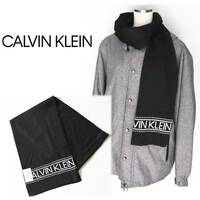 《Calvin Klein カルバンクライン》新品 ロゴデザイン マフラー ストール 男女兼用 オンオフ可 プレゼントにも A8707