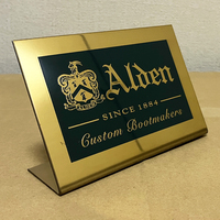 非売品 レア Alden オールデン 正規代理店オフィシャル 看板ディスプレイ ショップサイン メタル オールド ビンテージ レザーシューズ革靴