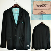 ★WeSC ウィーエスシー スウェット素材 テーラード ジャケット サイズ M ブラック USED