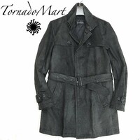 ◆TORNADO MART トルネードマート スエード調 中綿ライナー付 ベルテッド コート チャコールブラック L