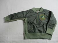 BF388【WASK・ワスク】ロゴワッペン　ジップアップ　トレーナー　ジャケット　男児　濃緑　90