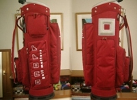 ☆未使用　グローブライド　オノフ　男女可　カジュアルデザイン　先染め風　合繊素材　レッド赤　ゴルフバッグ 