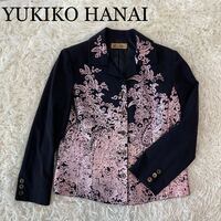 YUKIKO HANAI ユキコハナイ テーラードジャケット ブラック×ピンク サイズ10