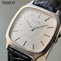 【動作良好】ティソ TISSOT アンティーク 腕時計 手巻き メンズ スイス ビンテージ ウォッチ 男性 シルバー スクエア