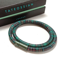 【tab35】新品　TATEOSSIAN　タテオシアン　ブレスレット　グリーン　緑　タータンチェック　２連　二重巻き　イギリス製