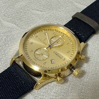 TRIWA トリワ クロノグラフ ユニセックス腕時計 ゴールド 38mm 新品未使用 長期保管品 電池交換済み LANSEN
