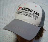 YOKOHAMA TIRE GOLF TOURNAMENT “PRGR LADIES CUP” ゴルフ用メッシュキャップ　薄グレー系　サイズ F/55～60㌢　6パネル仕様　＠非売品