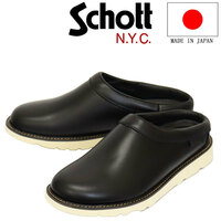 Schott (ショット) S23004 Leather Clog クロッグ レザーシューズ BLACK 日本製 SCT006 約27.0cm