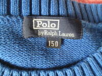 中古品美品ポロ・ラルフローレン綿１００％長袖セーター㈱ナイガイ製造品サイズ150ｃｍ