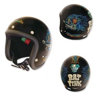 Greaser Rat Fink 2019 Ｓサイズ ラットフィンク ブラック トリム mooneyes ムーンアイズ　ヘルメット バイク ジェットヘル ジェッペル