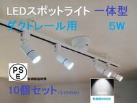 一体型 10個セット 配線ダクトレール用 白 LEDスポットライト 二年保証 昼光色6000K 高演色性Ra95 5W 非調光 照明器具 50W相当 DL-ZW5W