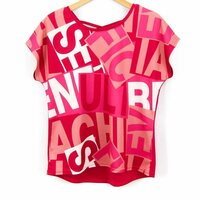 アンドライフ 半袖Tシャツ グラフィックT フレンチ袖 スポーツウエア レディース Lサイズ ピンク×レッド &life