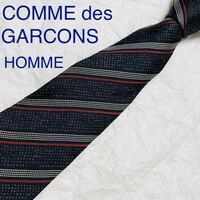 COMME des GARCONS HOMME コムデギャルソンオム　ネクタイ　レジメンタルストライプ　シルク100% 日本製　ブラック