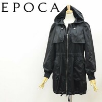 ◆EPOCA エポカ Wジップ フーデッド コート 黒 ブラック 40