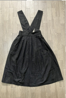 USED★ ダークグレー×ブラウンチェックのロング丈ジャンパースカート サイズ150A