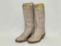 【FRYE】USA製 フライ ウエスタンブーツ レザー 革 western boots vintage 切り返し 刺繍 レディース サイズ6 ビンテージ