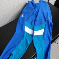 USED 中古 競輪 MEDALIST メダリスト サイクルパンツ ロングパンツ 青×水色 