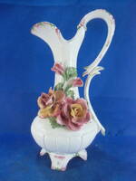 昭和レトロ、鮮やか、豪華、イタリア製、薔薇の飾り壺「花瓶」、高さ３８ｃｍ