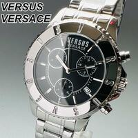 ヴェルサス ヴェルサーチ 腕時計 ベルサーチ 新品 シルバー メンズ クォーツ 電池式 クロノグラフ ブラック 高級ブランド おしゃれ