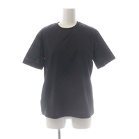 プラダ PRADA 23年製 コットン クルーネック Tシャツ カットソー 半袖 M 黒 ブラック DNA976 /HK ■OS レディース